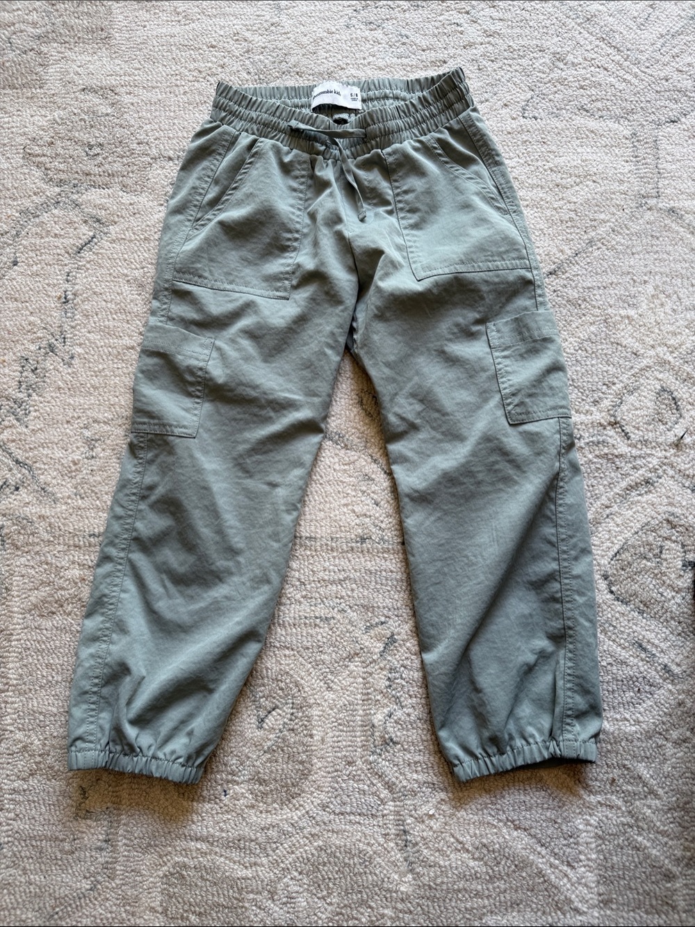 abercrombie kids sage green pull-on joggers